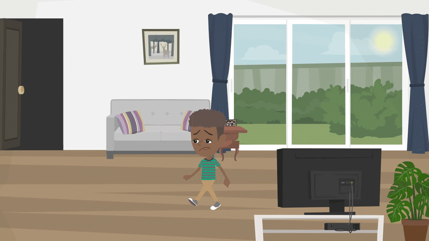 Neil going into a dark room by himself during the day