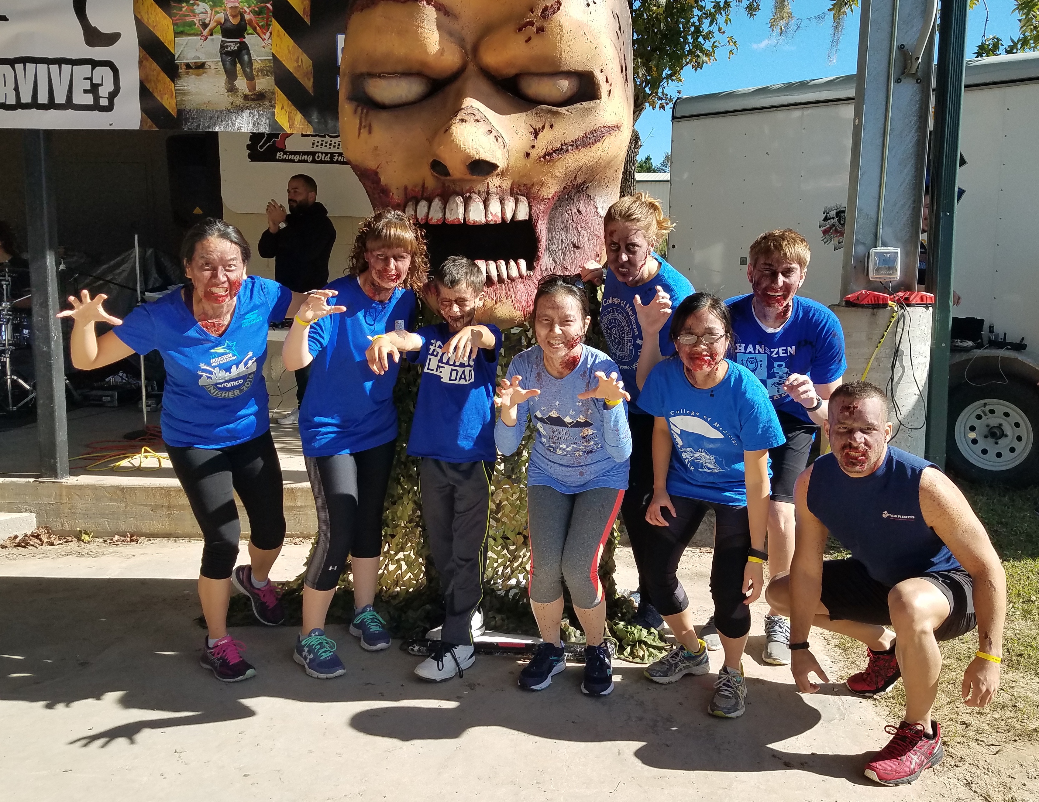 Members of the King Lab participating in the Houston Zombie Charge 5K