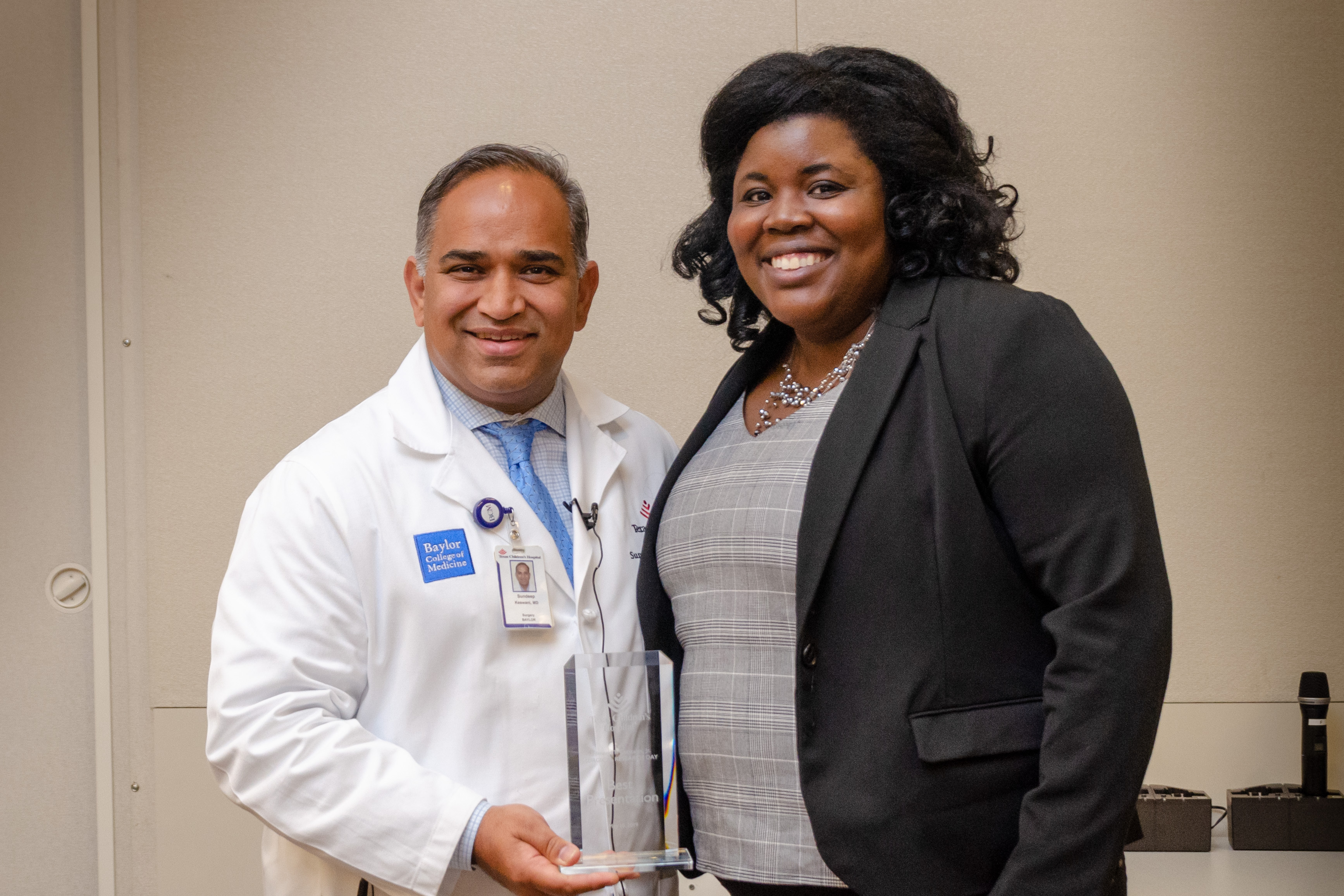 Drs. Sundeep Keswani and Candace Styles at Texas Children's Surgical Research Day.