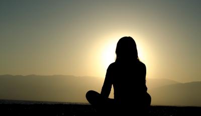 Meditation sunset