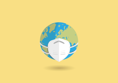 Globe wearing a mask