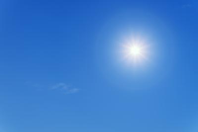 Sun with blue clear sky