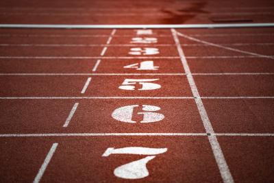 Close up of running track