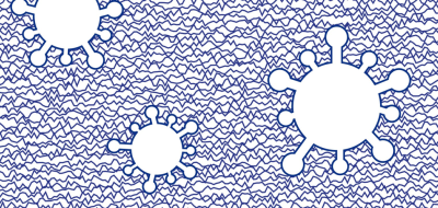 Illustration of COVID cells.