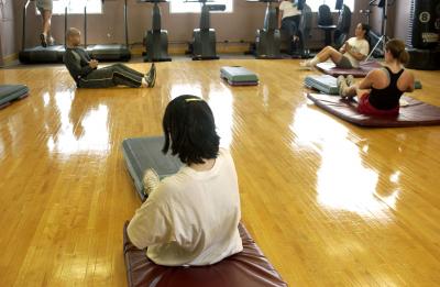yoga class in gym