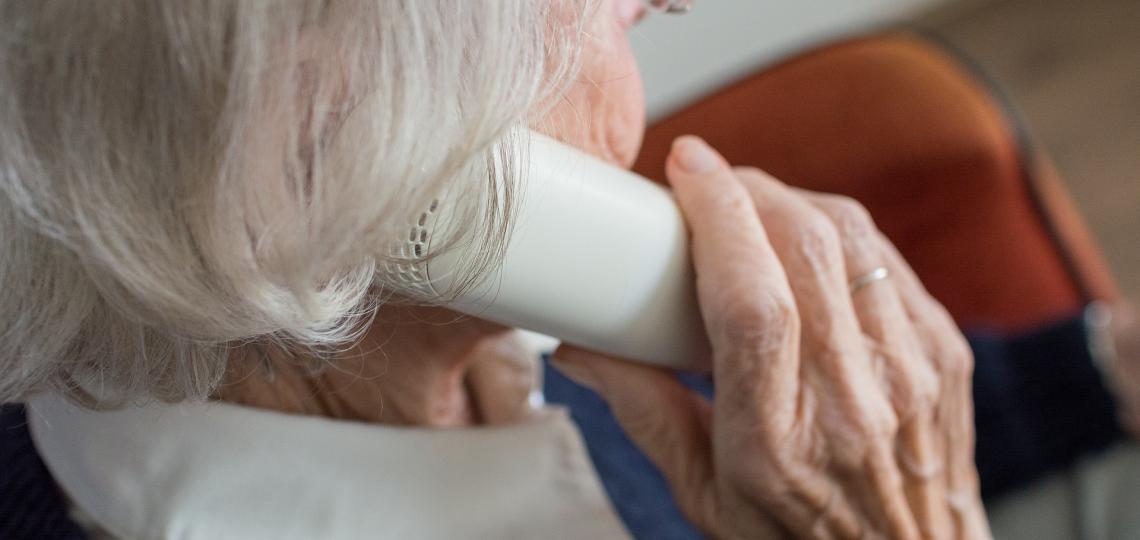 Elderly woman on phone