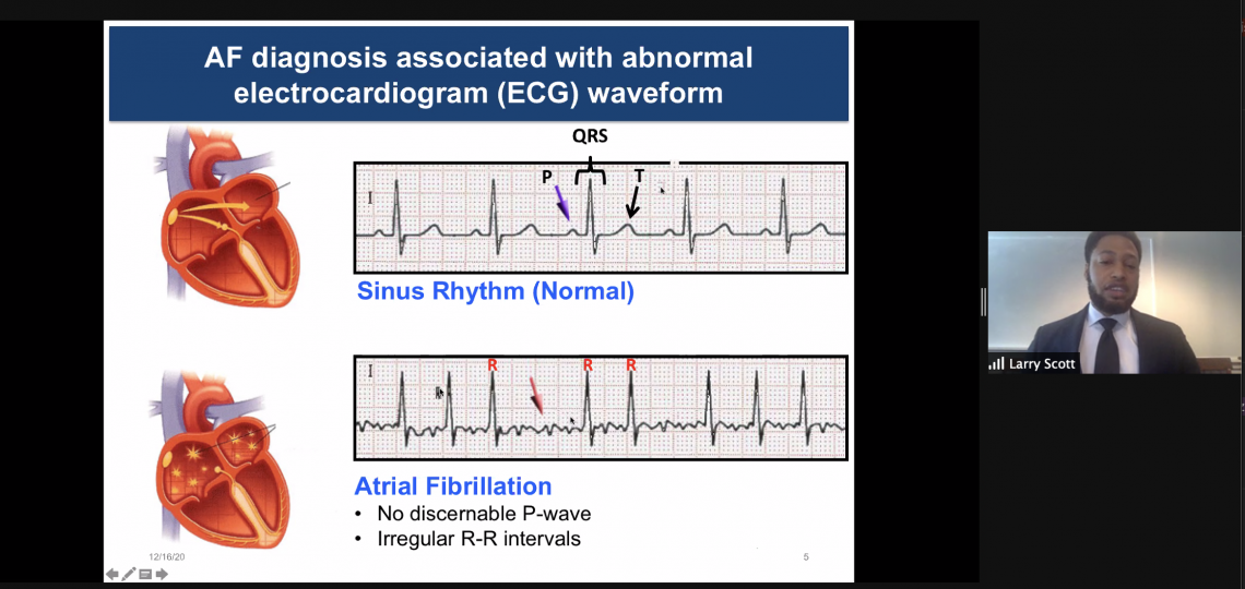 Student Larry Scott Jr. successfully defending his thesis virtually