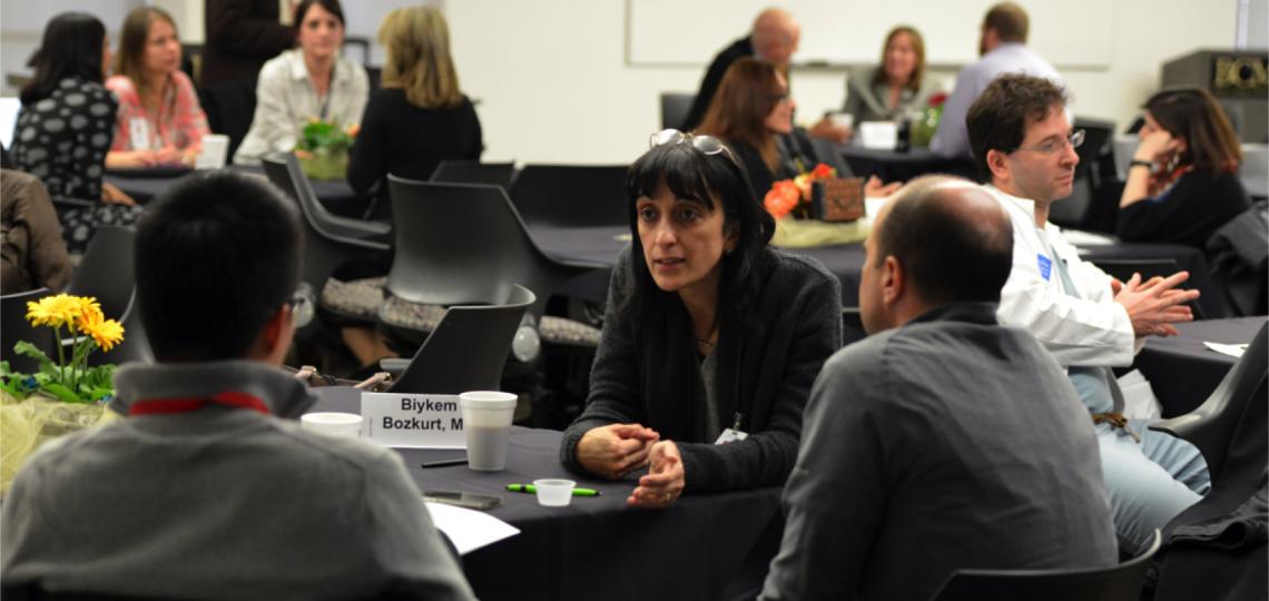 Dr. Bozkurt speaks with faculty members