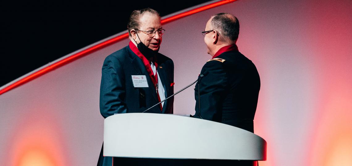 Dr. Ken Mattox presented with the Order of Military Medical Merit by Dr. Martin Schreiber 