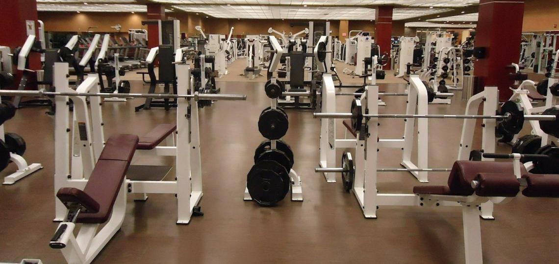 Image of an empty gym weight room