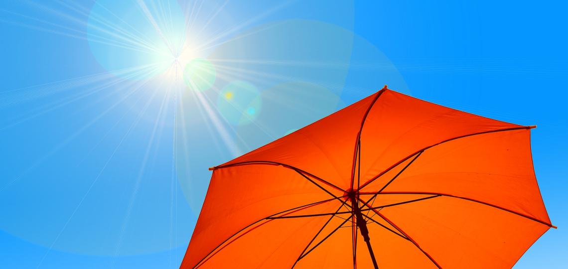 Summer heat with an umbrella