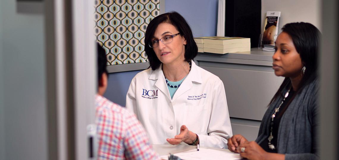 Prenatal and Reproductive Genetics is led by Dr. Igna Van den Veyver who here provides counseling about genetic test results.