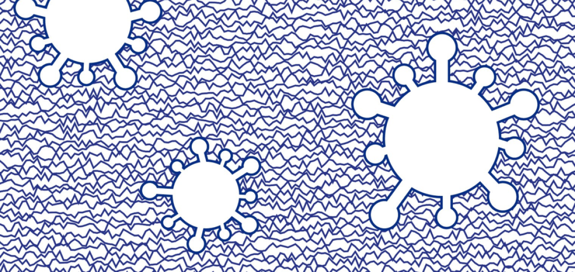 Illustration of COVID cells.