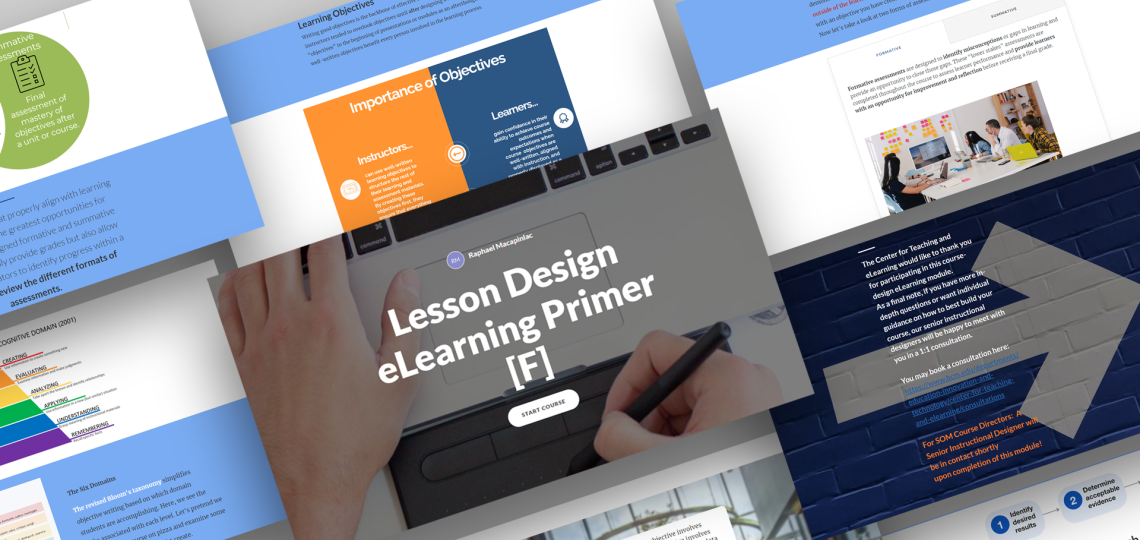 A selection of slides from a presentation about lesson design