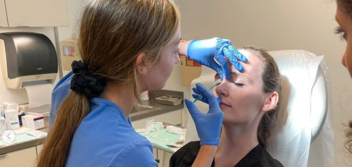 Dermatology residents practicing techniques