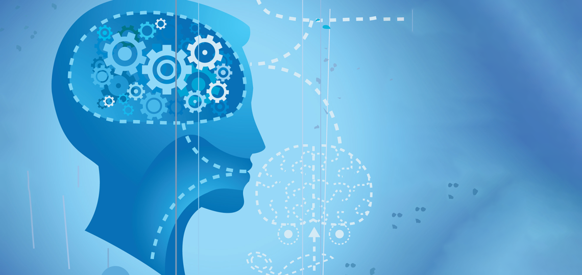 Header for Mood and Anxiety Disorders, a brain with gears.