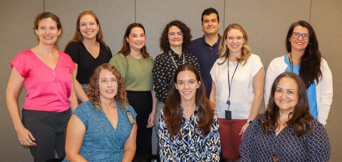 A group of people standing