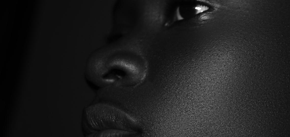 Close up photo of a woman's face to show skin details