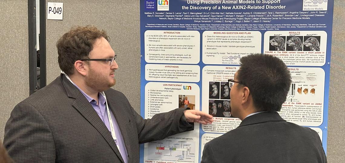 Matt Gonzalez with his poster at the Transgenic Technologies 2023 conference