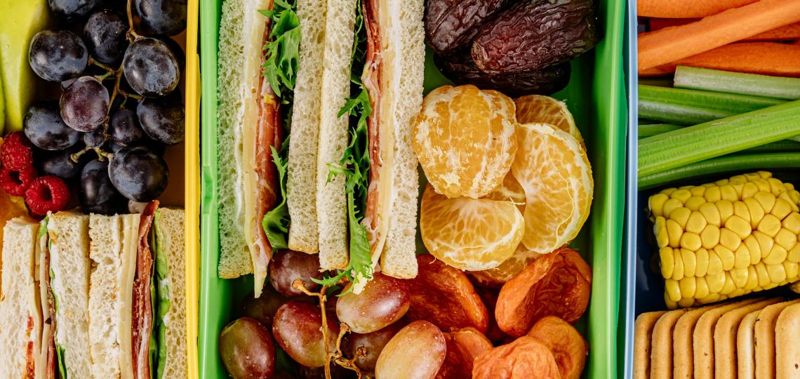 A close up photo of the inside of a healthy lunch