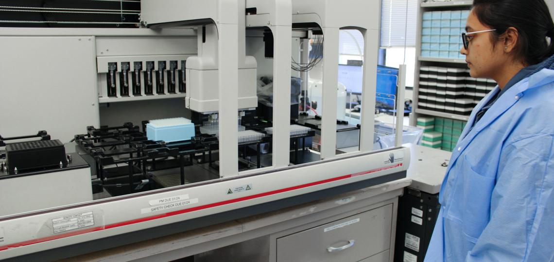 The Human Genome Sequencing Center (HGSC) at Baylor College of Medicine processes the biospecimens for the EXPAND - SpaceOmics research study, after which the analysis and specimens go into the EXPAND Database & Biorepository.
