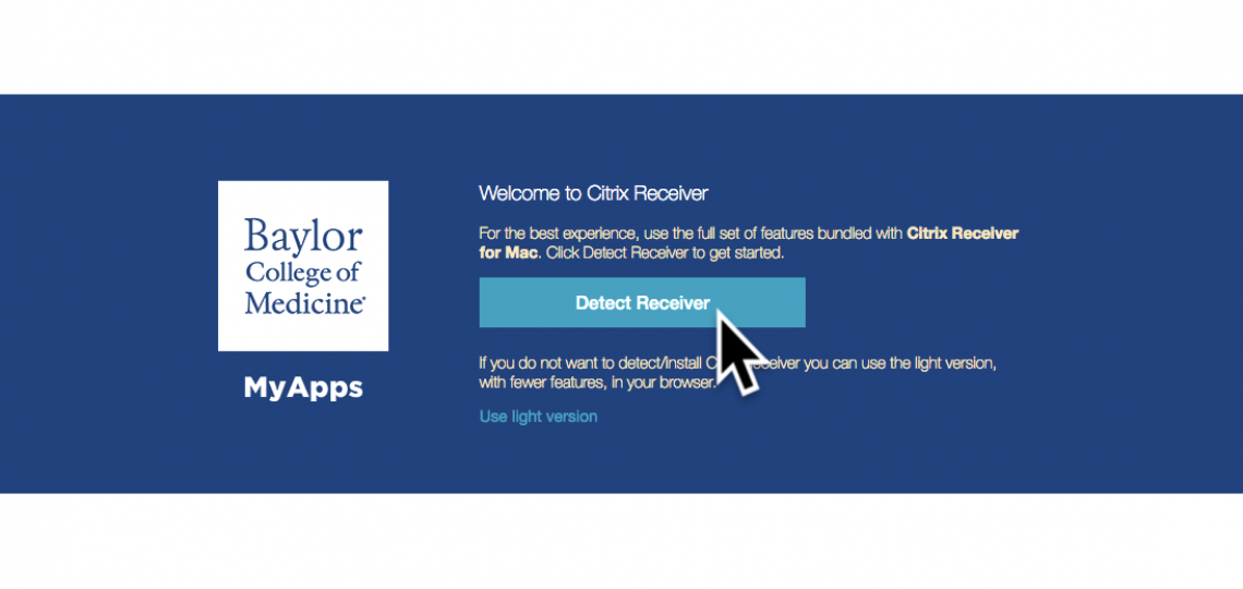 Click the Detect Receiver button to get started.