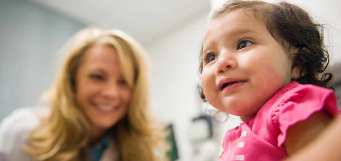 Dr. Monson in the clinic at Texas Children's