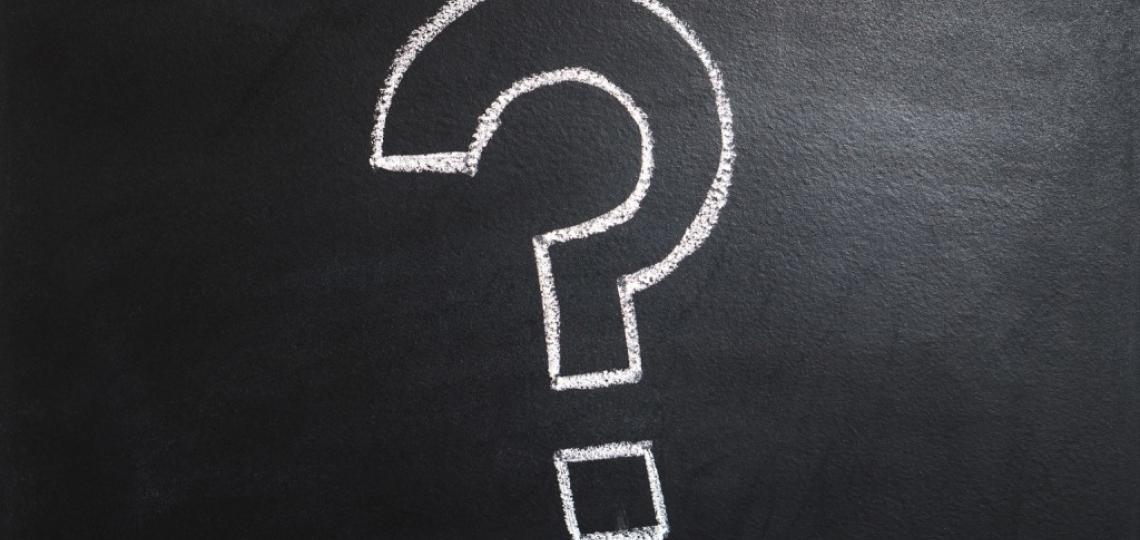 Single chalkboard question mark
