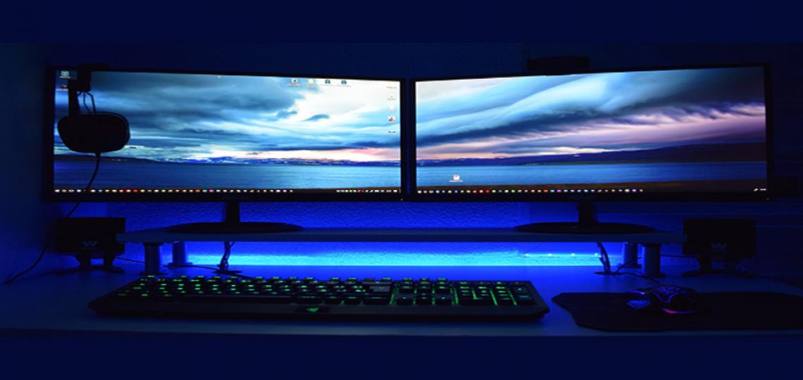 Dark computer screen