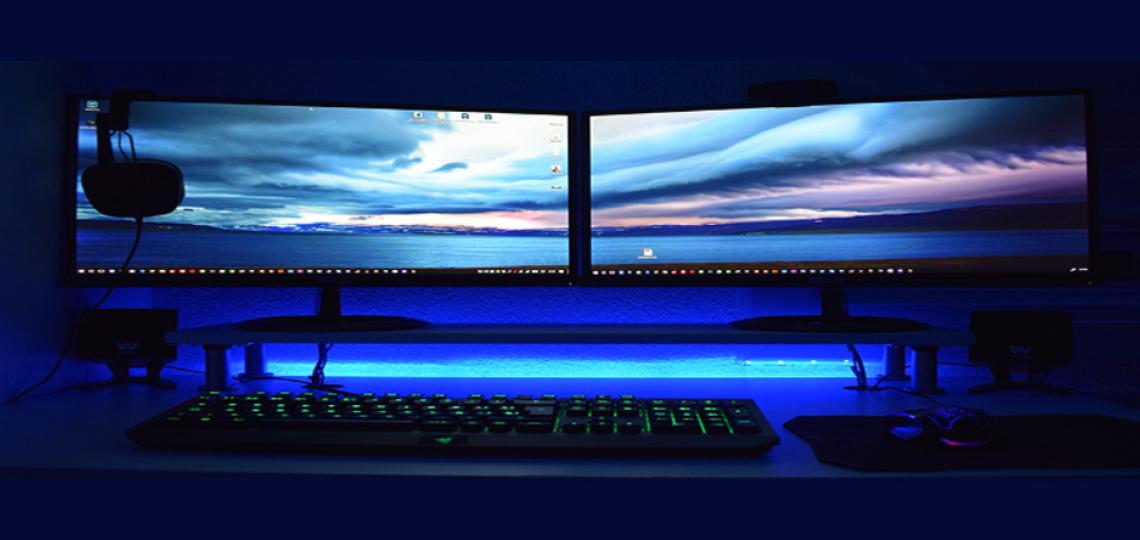 Dark computer screen