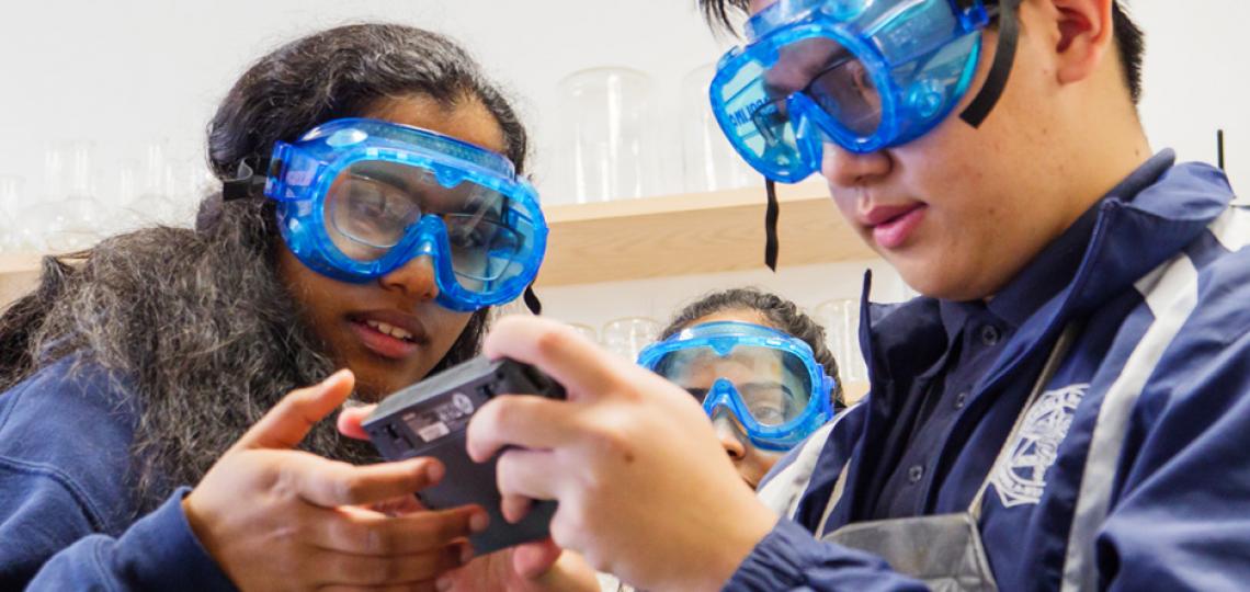 Debakey students engaged in STEM activities.