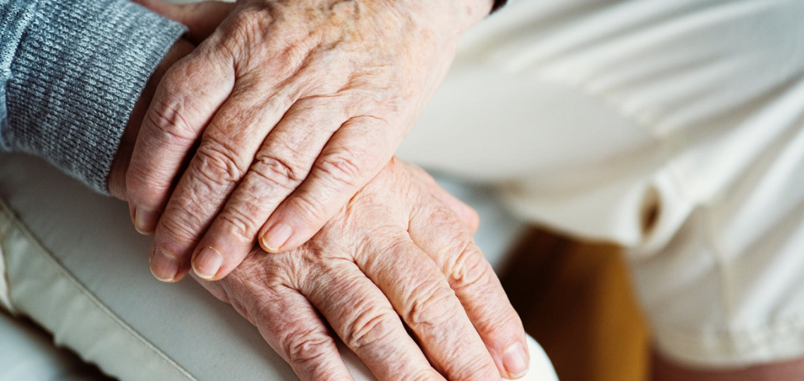 Photo of an elderly person's hands.