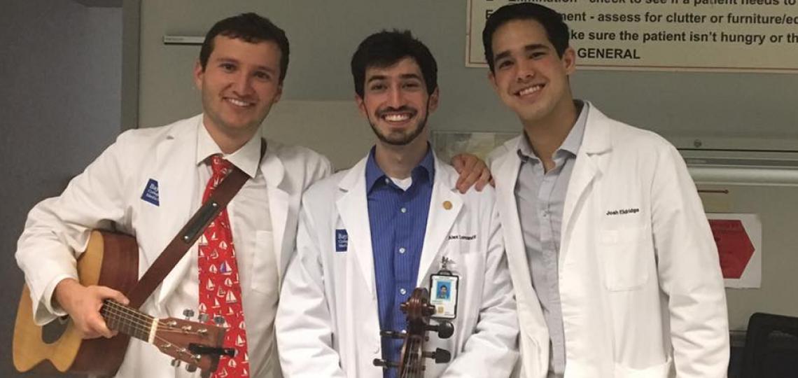 IMIG cares holds Musical Rounds at the VA where BCM students can brighten up VA patient’s days by playing music on the wards.