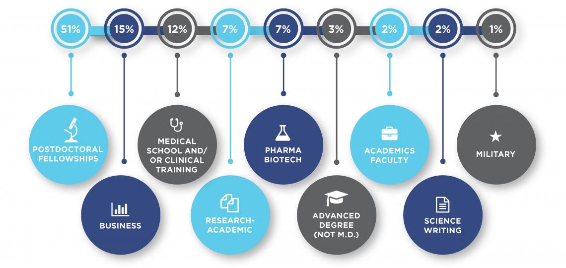 Graduate School Job Placement 2018-19 chart.