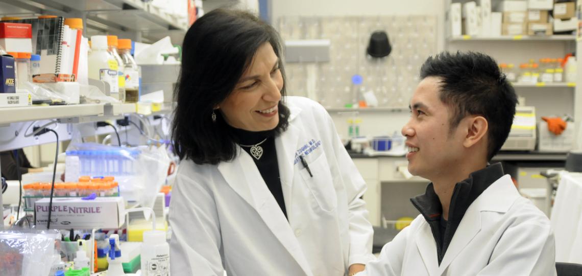 Dr. Huda Zoghbi in the lab