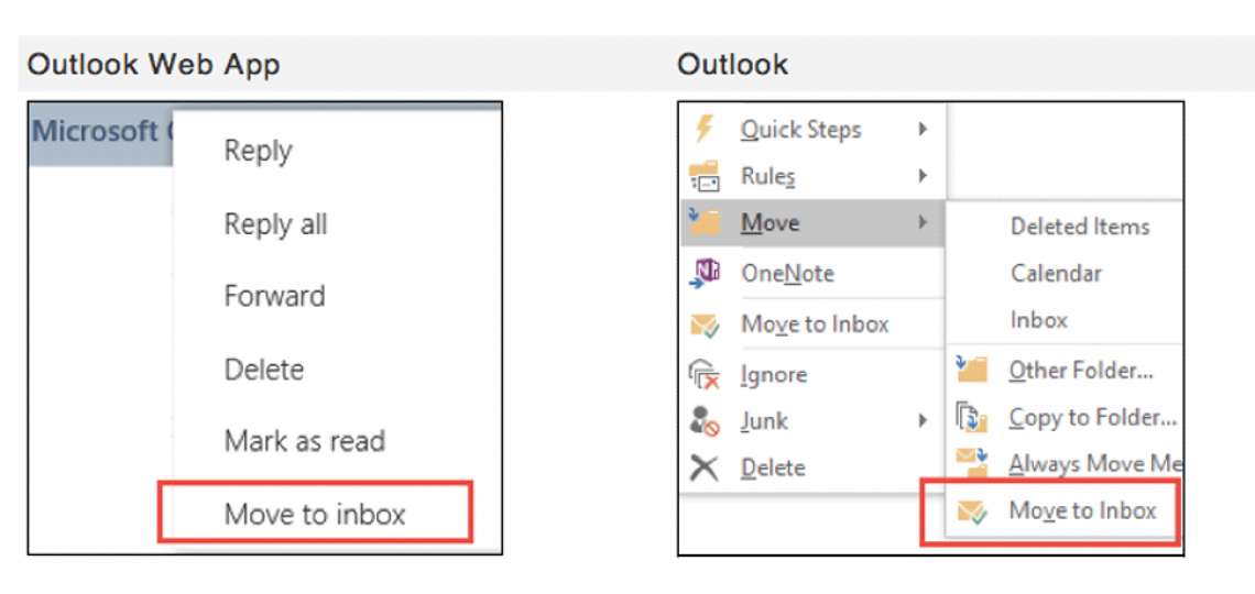 If you see a message that was sent to Clutter by mistake, right-click the message and choose Move to inbox, or drag the email from the Clutter folder and drop it in your inbox.