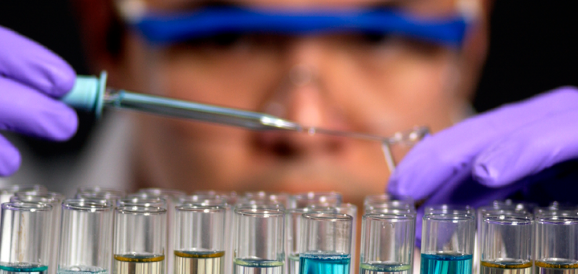 Person working in a lab.