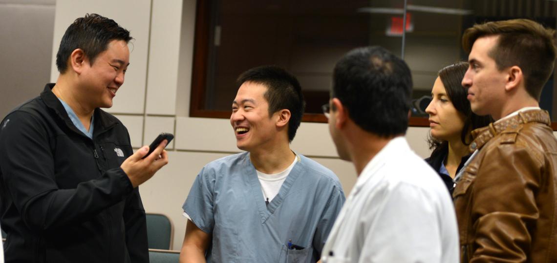 Pulmonary Fellows Discussing