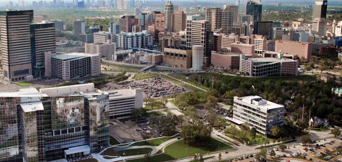 Aerial view of Texas Medical Center