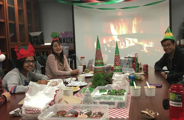 2018 Holiday Party: a skeleton crew over the holidays but we know how to party!