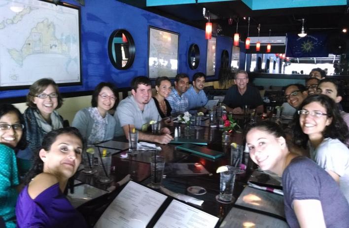 Lab Reunion: Lunch for Cooper lab alumni and current members at the Gordon Research Conference, 2014.