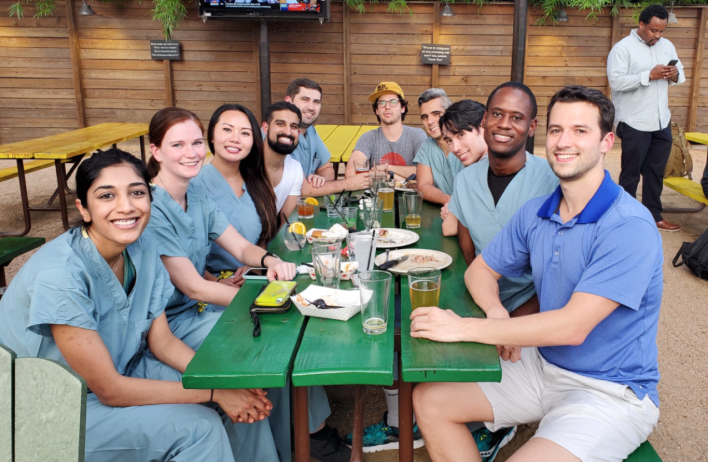 Unwinding after a long day of OR and CA-1 Lecture with tacos and good company.