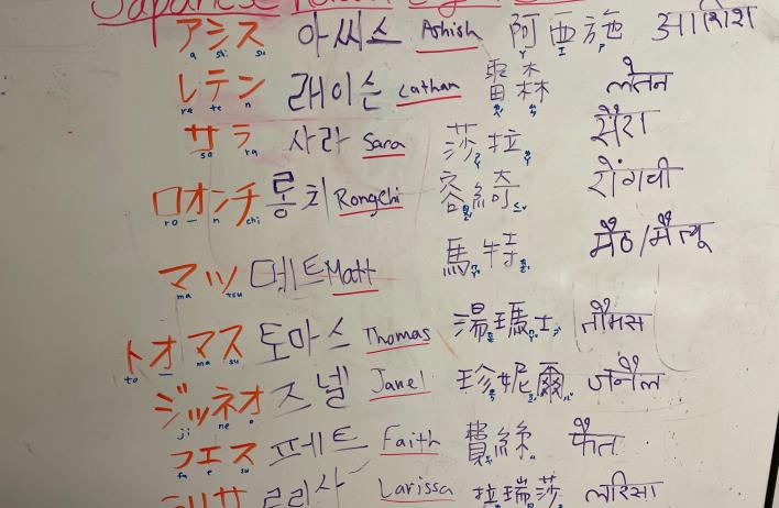 A group project on the whiteboard in the Cooper Lab breakroom.