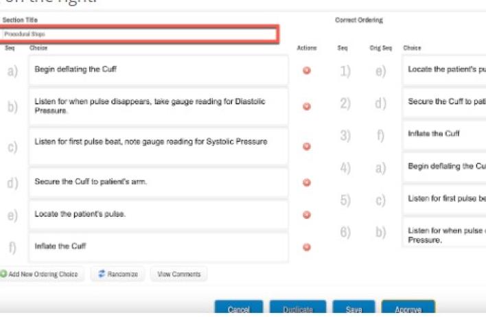 Ordering Question Type