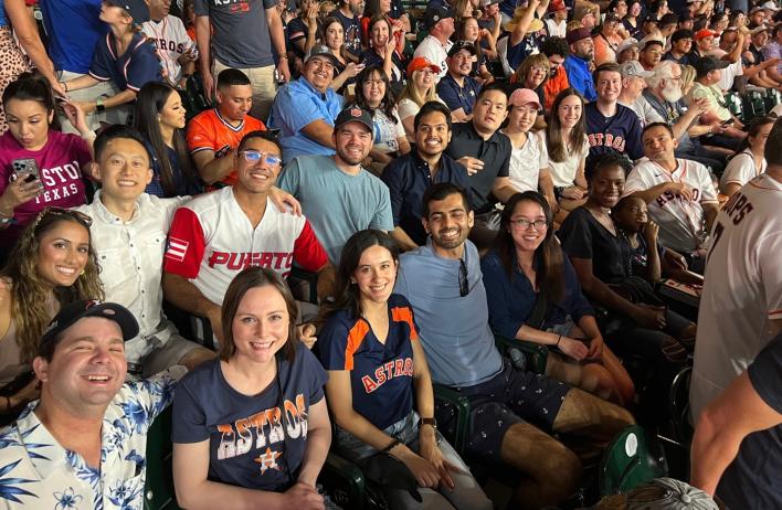 baylor college of medicine residents at an astros game