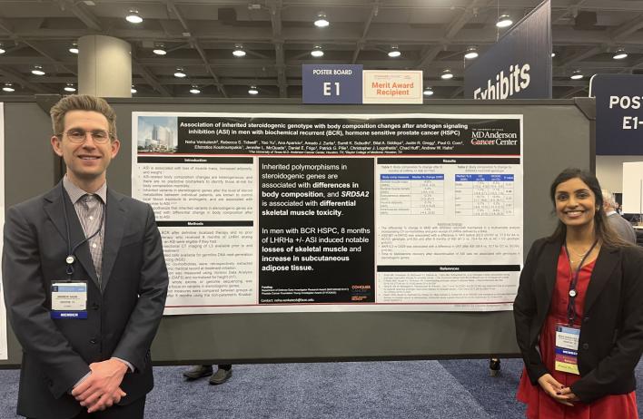 PGY3 resident Neha Venkatesh (right) and her research mentor Dr. Hahn (left) at GU ASCO national research conference