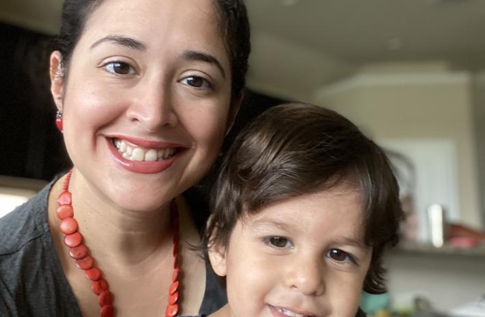 woman and child smiling