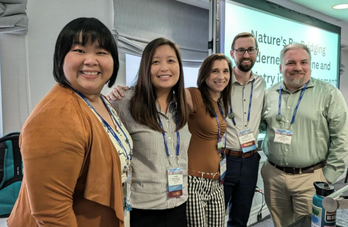 residents smiling together