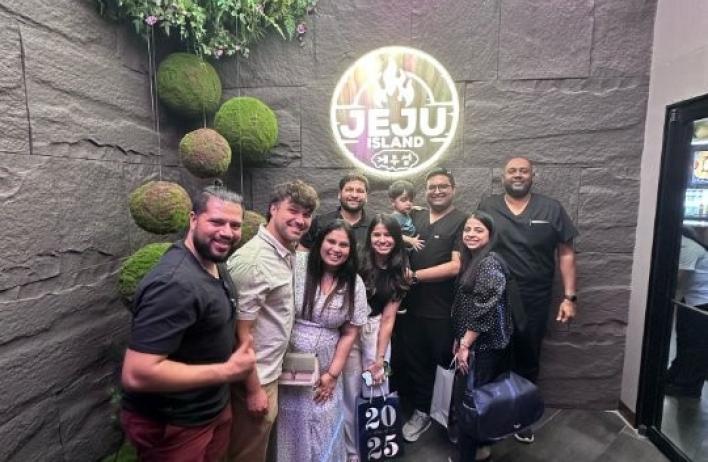 small group of people smiling