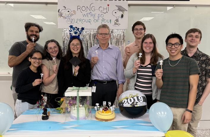 The lab at Rong-Chi's defense celebration